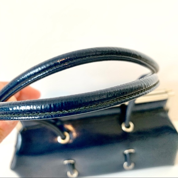Bags Vintage Navy Blue Frame Purse With Grommet Handles Poshmark